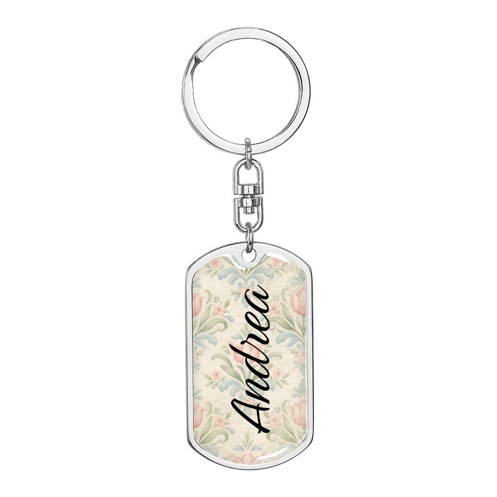 shineon dog keychain - floral with birthstone font 13