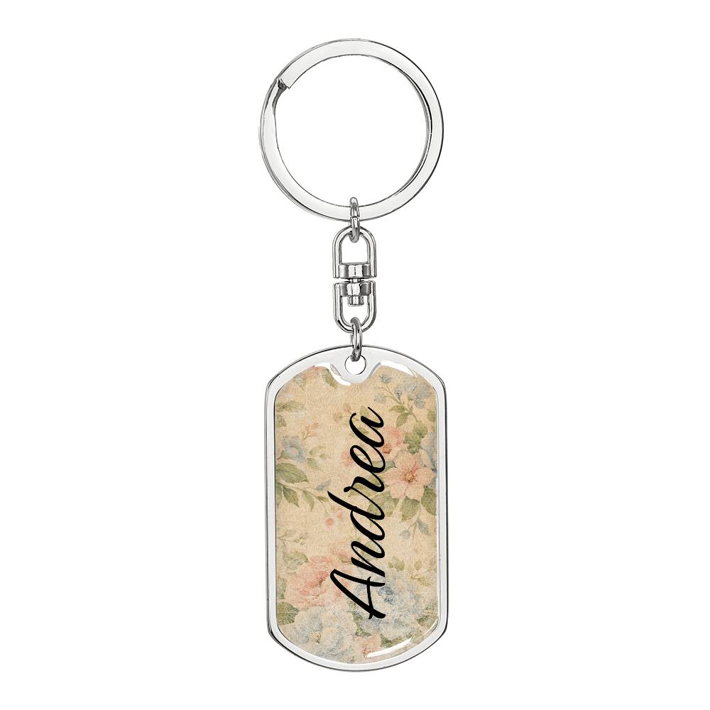 shineon dog keychain - floral with birthstone font 20