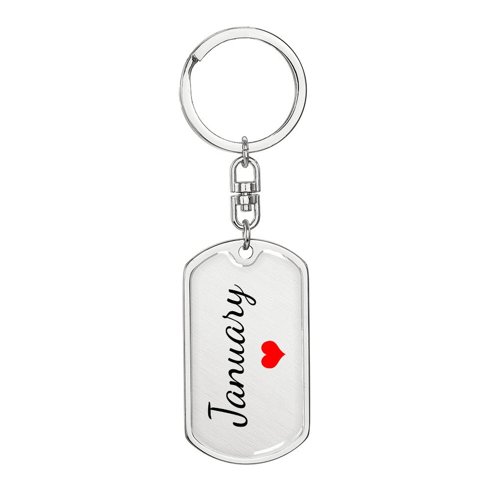 January Keychain – Name Keychain for Women