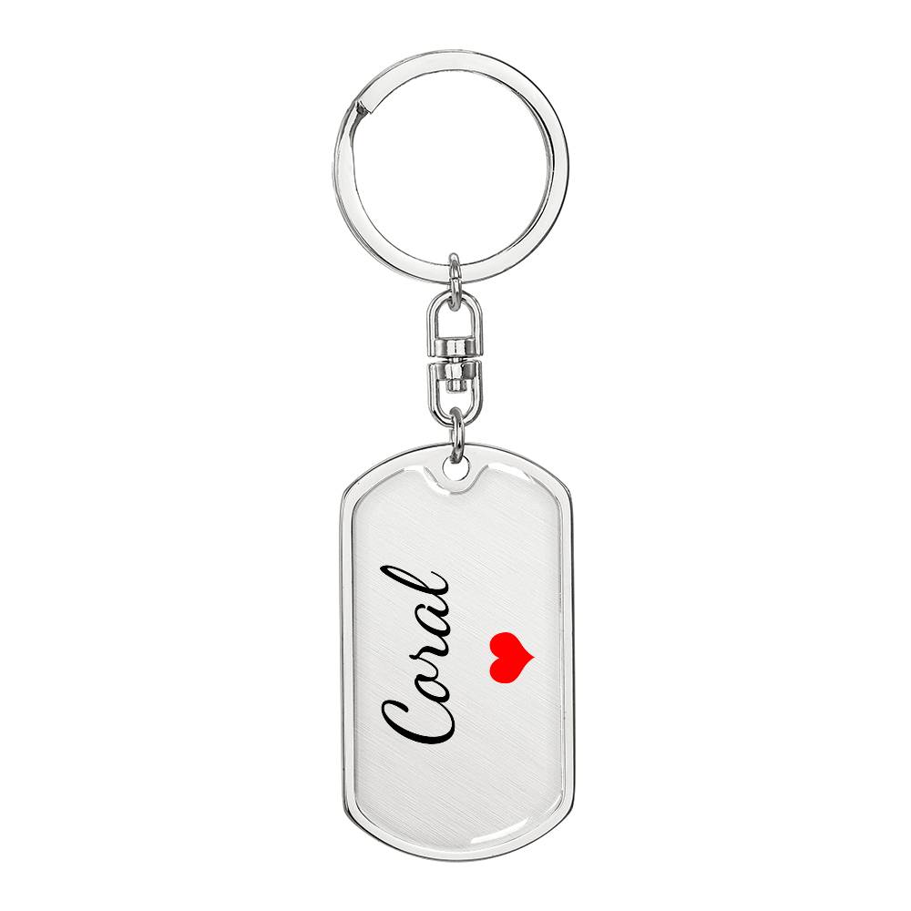 Coral Keychain – Custom Name Keychain for Women