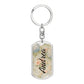 shineon dog keychain - floral with birthstone font 2