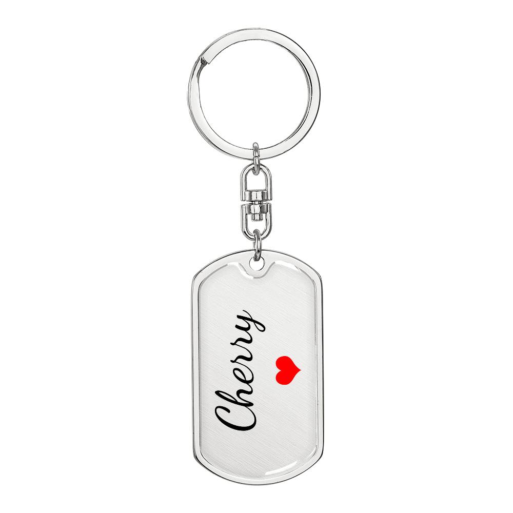 Cherry Keychain – Custom Name Keychain for Women