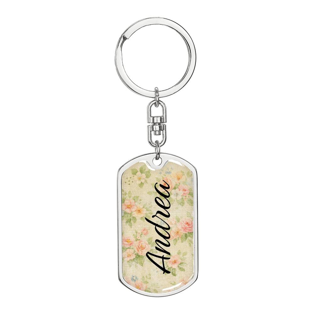 shineon dog keychain - floral with birthstone font 16