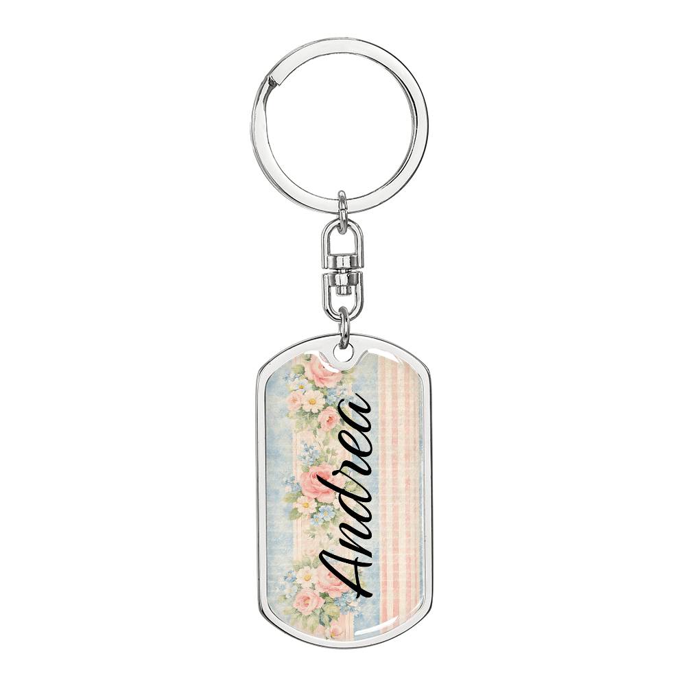 shineon dog keychain - floral with birthstone font 4
