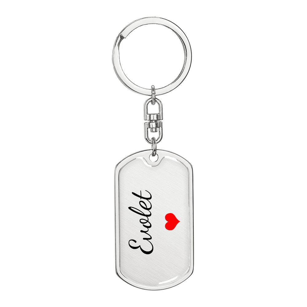 Evolet Keychain – Custom Name Keychain for Women