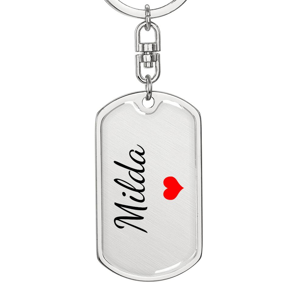 Milda Keychain – Custom Name Keychain for Women