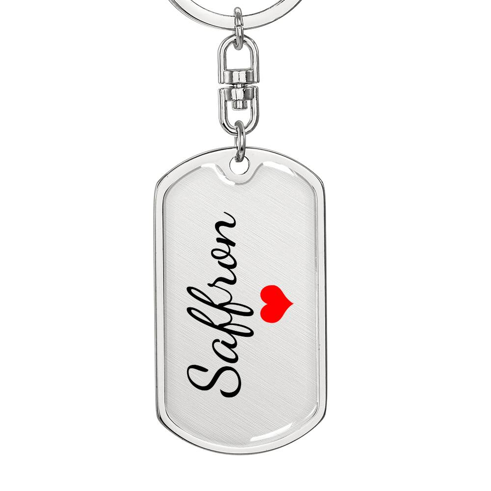 Saffron Keychain – Name Keychain for Women