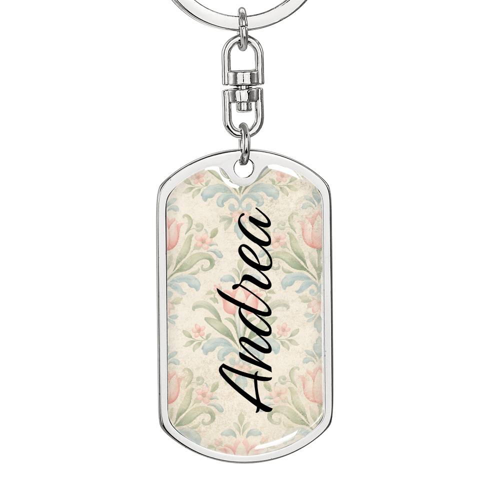 shineon dog keychain - floral with birthstone font 13