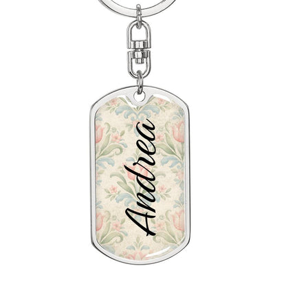 shineon dog keychain - floral with birthstone font 13