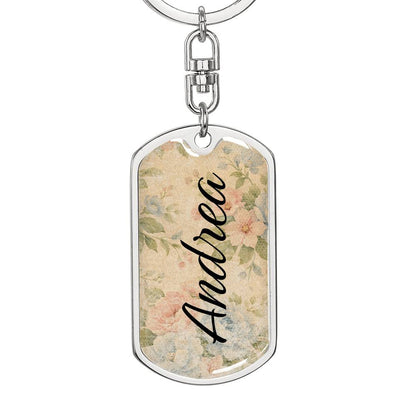 shineon dog keychain - floral with birthstone font 20