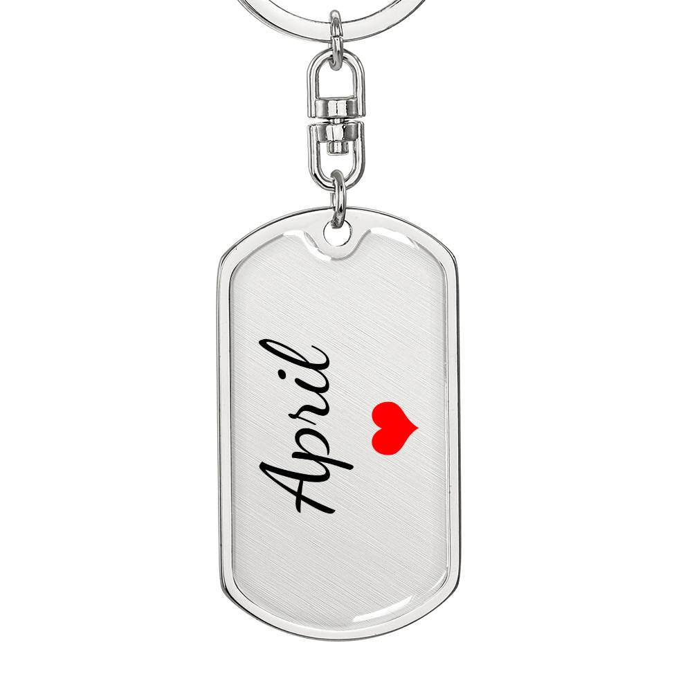 April Keychain – Custom Name Keychain for Women