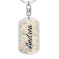 Personalized Floral Name Keychain - Custom Name Keychain for Women - Gift for Her