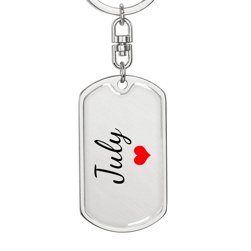 July Keychain – Custom Name Keychain for Women