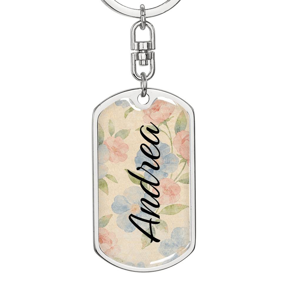 shineon dog keychain - floral with birthstone font 6
