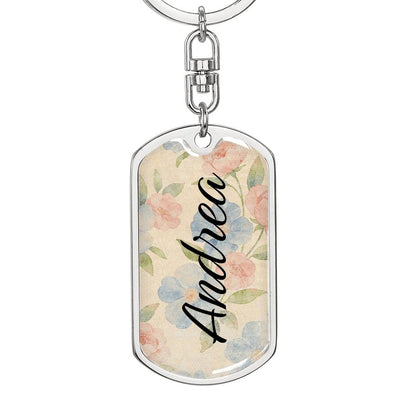 shineon dog keychain - floral with birthstone font 6