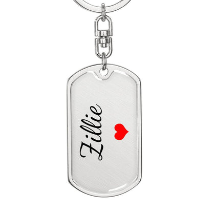 Zillie Keychain – Custom Name Keychain for Women