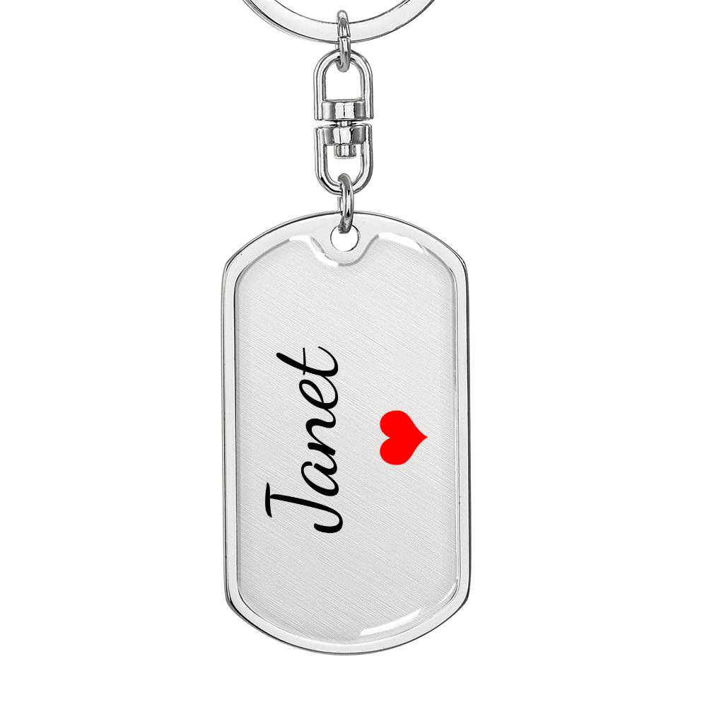 Janet Keychain – Custom Name Keychain for Women