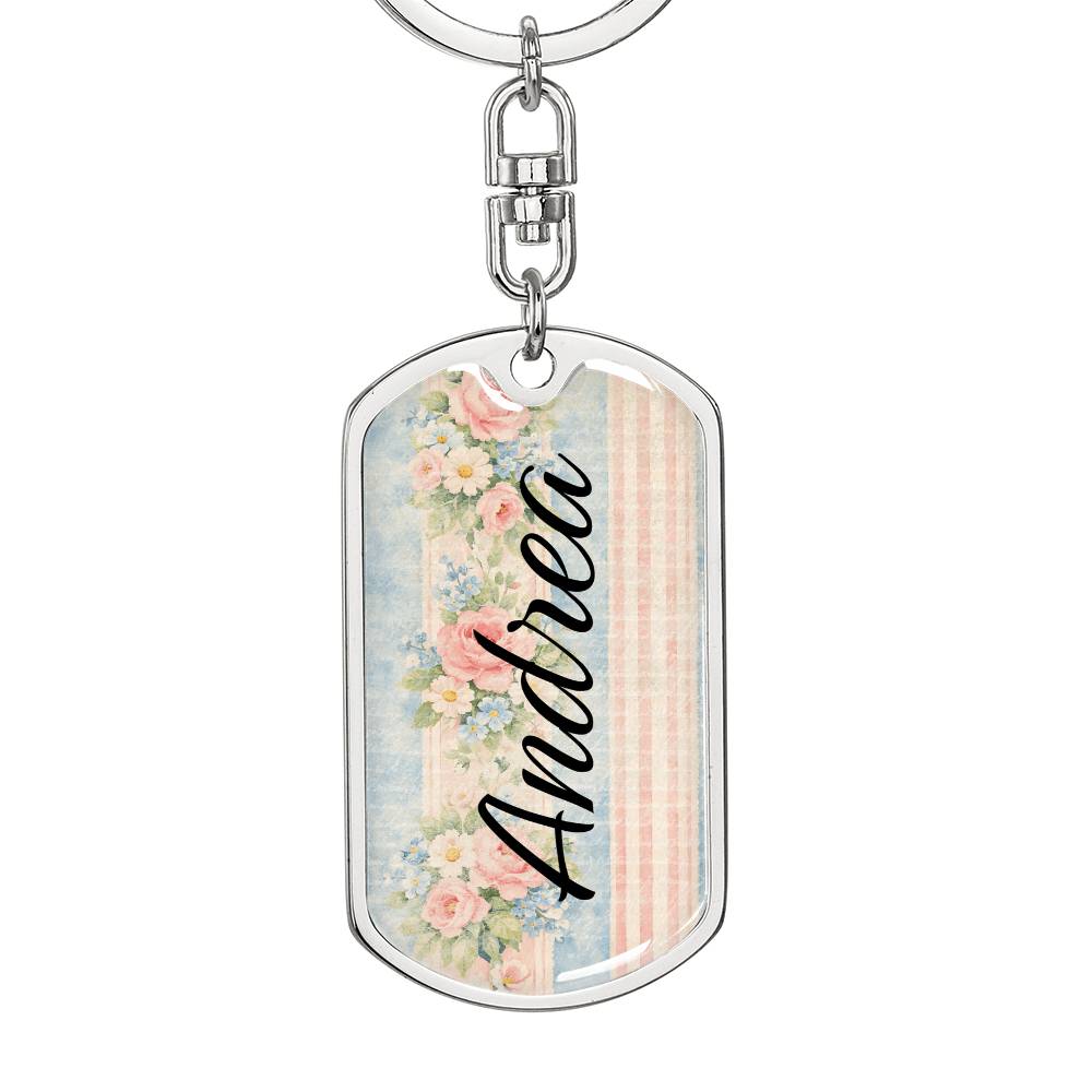 shineon dog keychain - floral with birthstone font 4