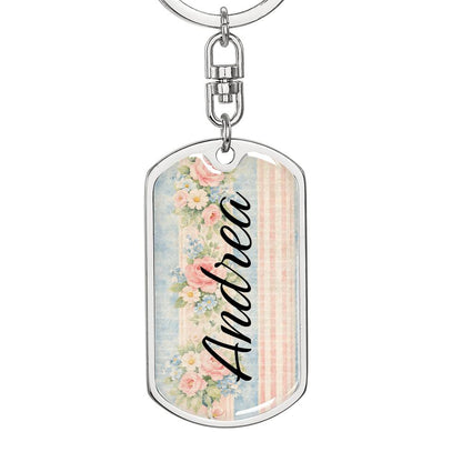 shineon dog keychain - floral with birthstone font 4