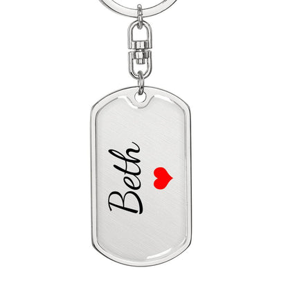 Beth Keychain – Custom Name Keychain for Women