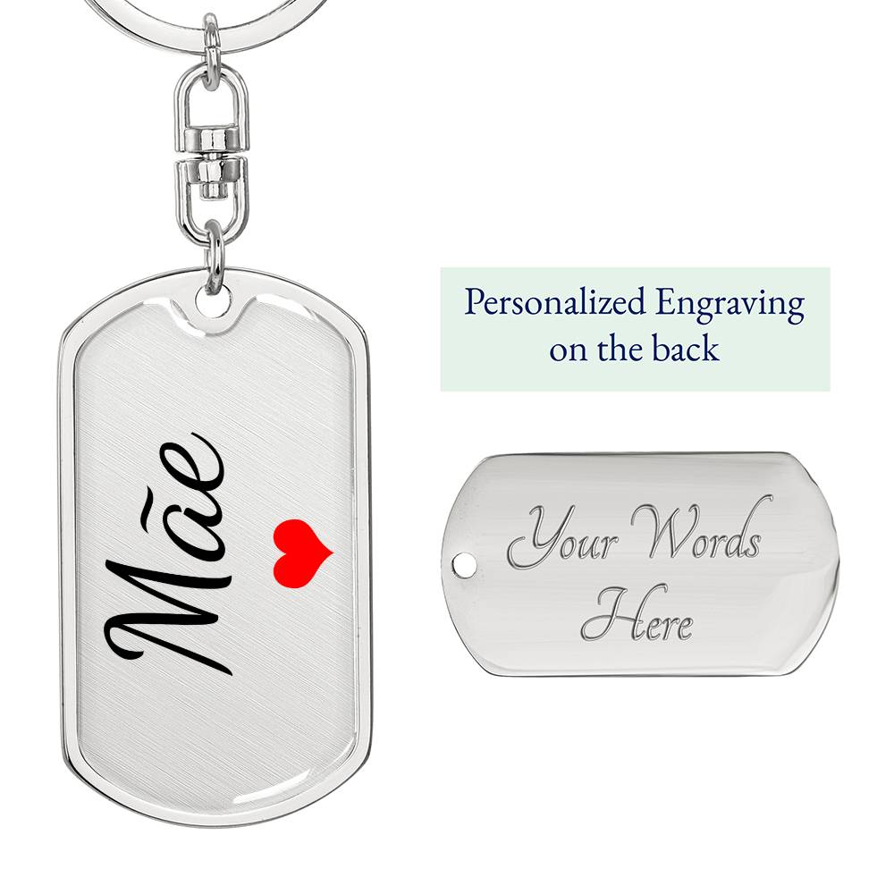 Presente Personalizado para Mae, Chaveiro Gravado, Dia das Maes Keepsake from Filhos, Brazilian Portuguese Mom Gift