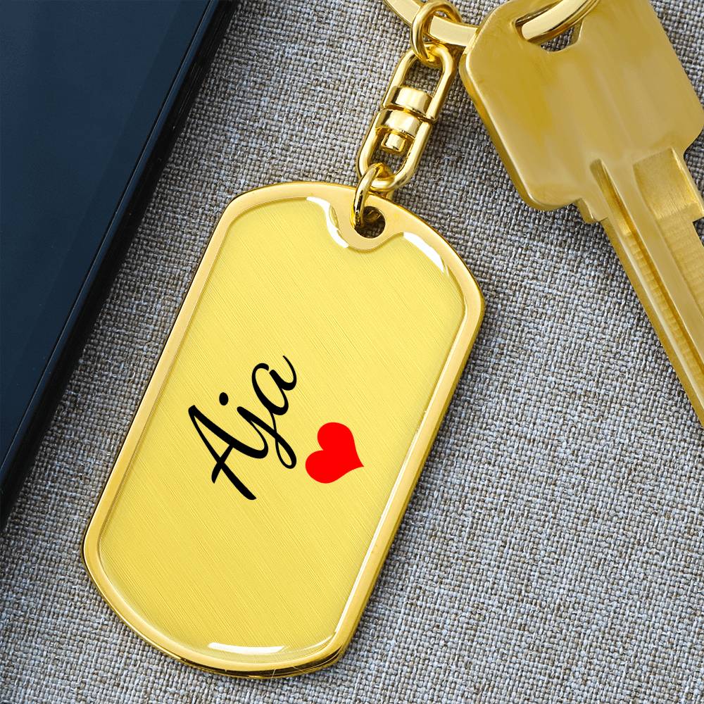 Aja Keychain – Custom Name Keychain for Women