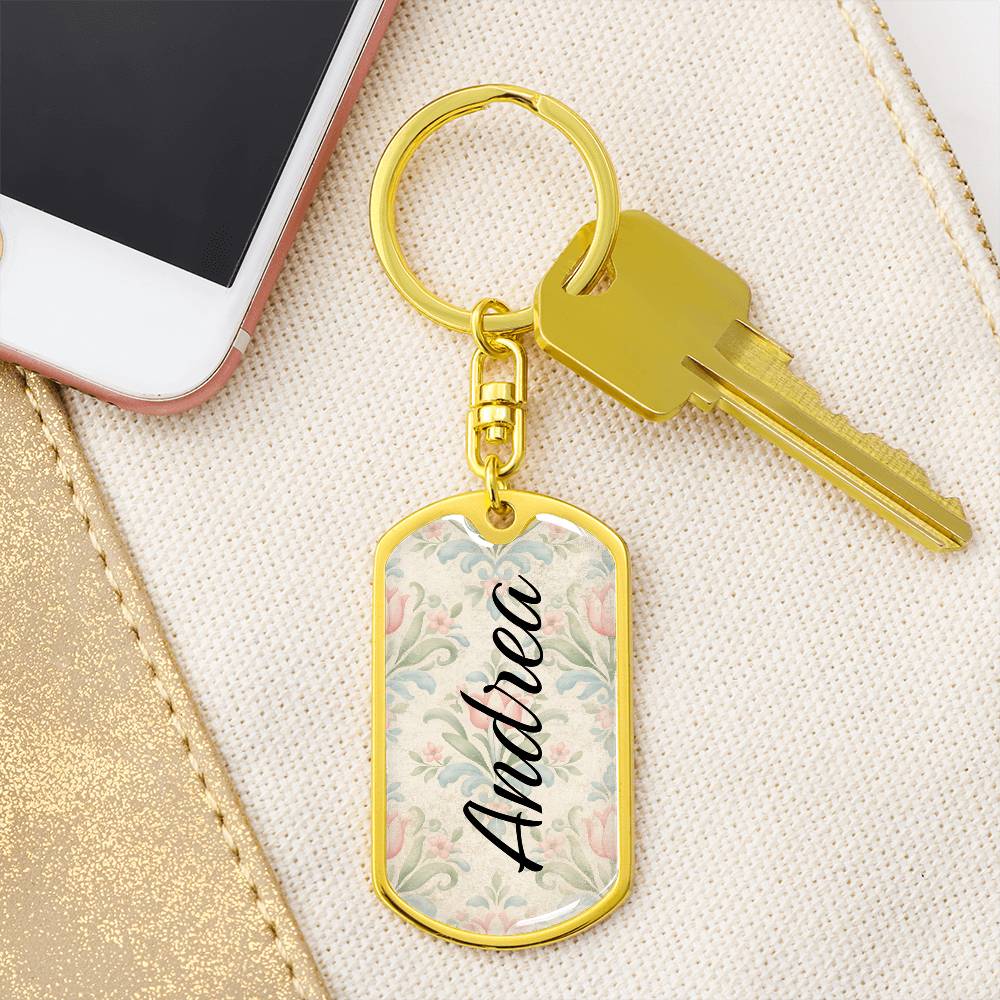 shineon dog keychain - floral with birthstone font 13