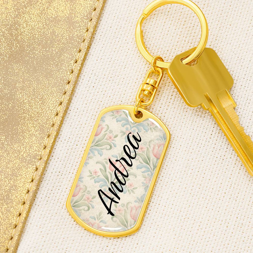 shineon dog keychain - floral with birthstone font 13