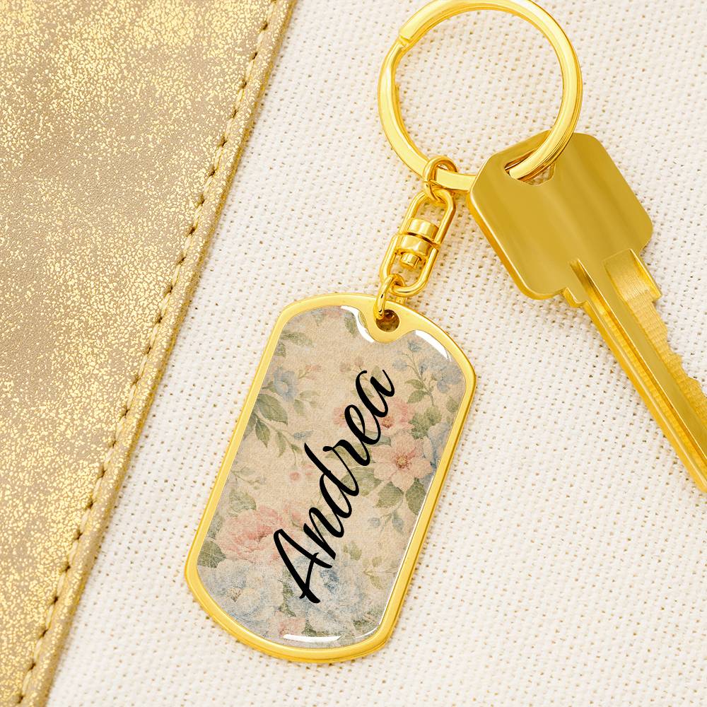 shineon dog keychain - floral with birthstone font 20