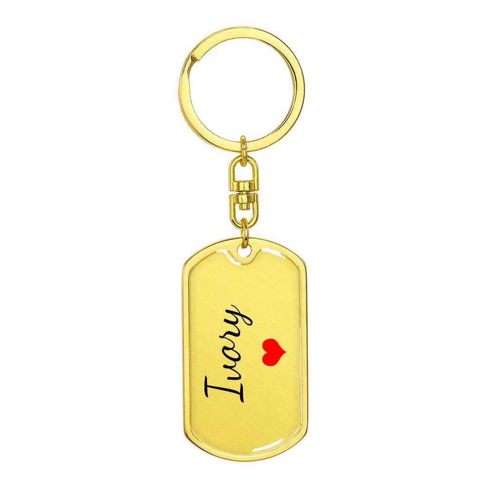 Ivory Keychain – Custom Name Keychain for Women