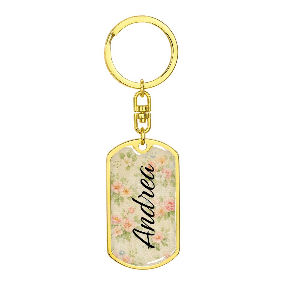 shineon dog keychain - floral with birthstone font 16