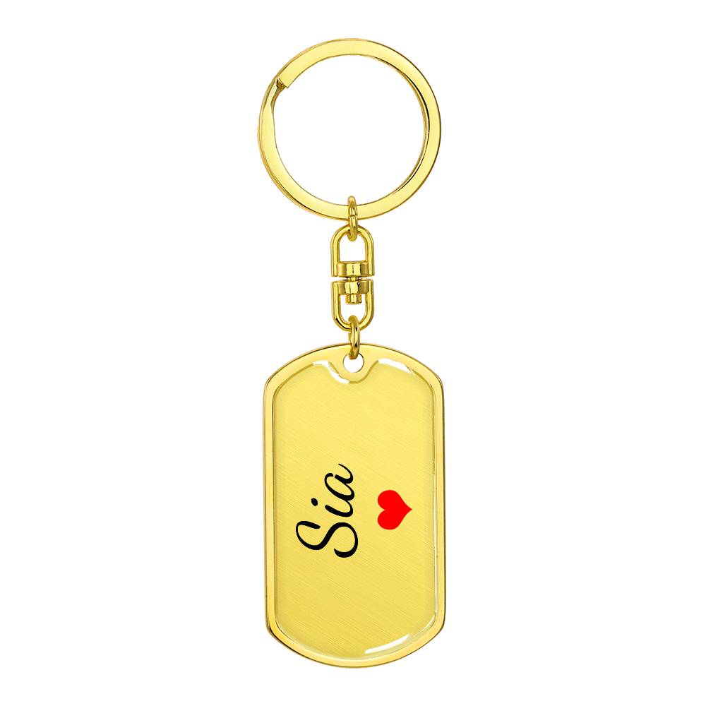 Sia Keychain – Custom Name Keychain for Women