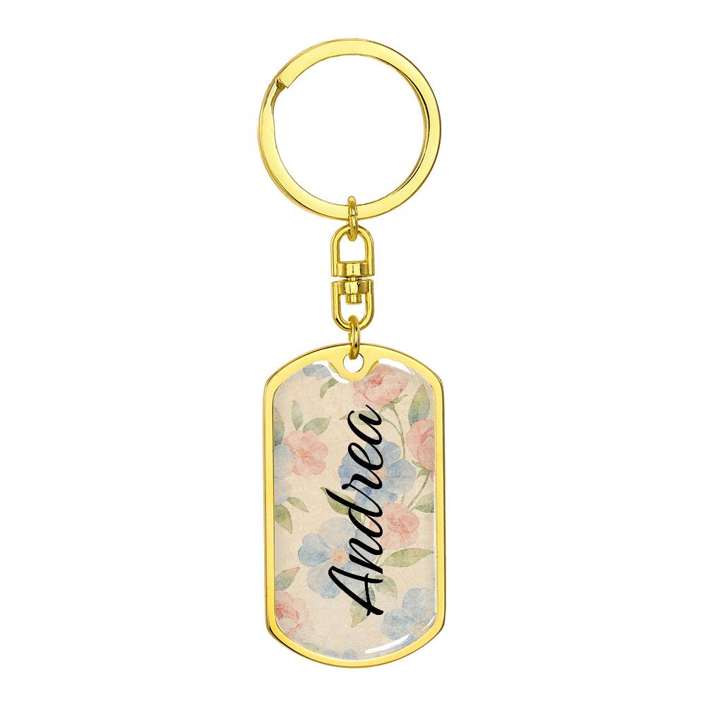 shineon dog keychain - floral with birthstone font 6