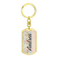 shineon dog keychain - floral with birthstone font 4