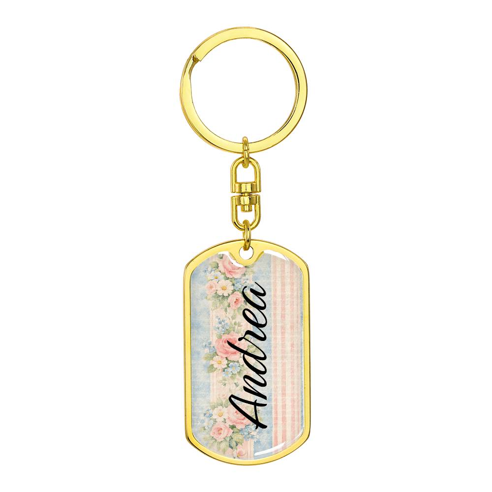 shineon dog keychain - floral with birthstone font 4