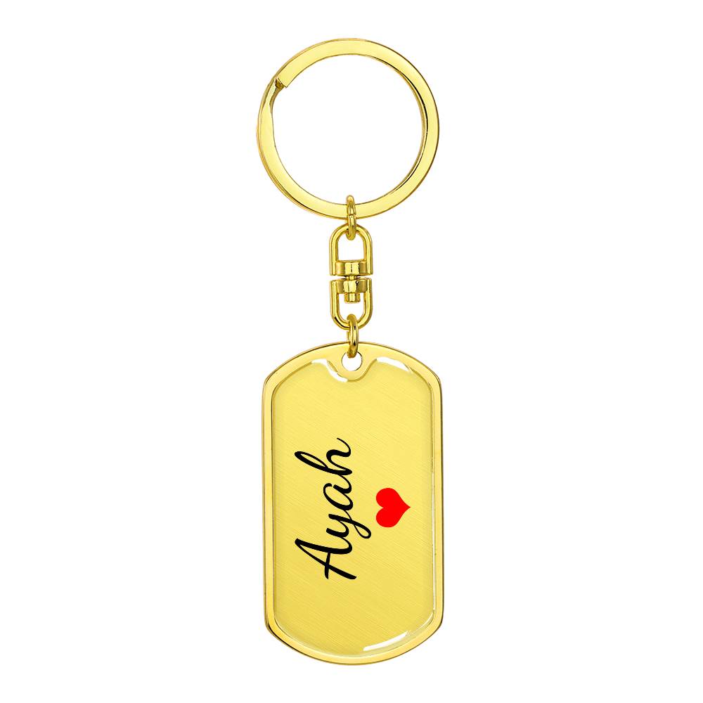 Ayah Keychain – Custom Name Keychain for Women
