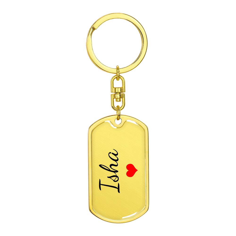 Isha Keychain – Custom Name Keychain for Women