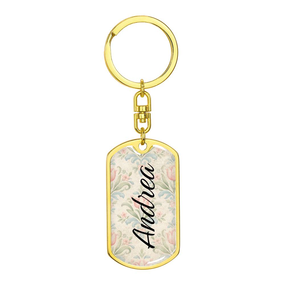 shineon dog keychain - floral with birthstone font 13