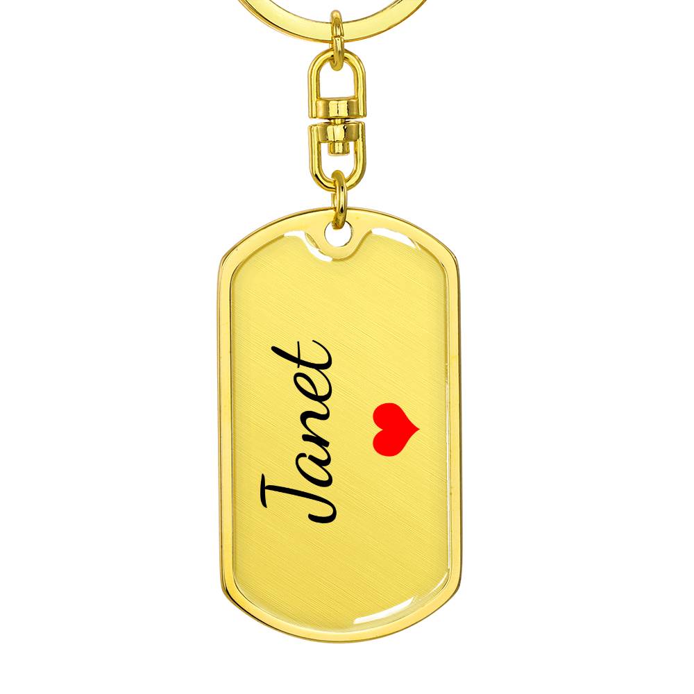 Janet Keychain – Custom Name Keychain for Women
