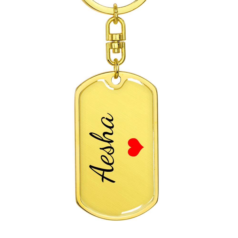 Aesha Keychain – Custom Name Keychain for Women