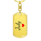July Keychain – Custom Name Keychain for Women