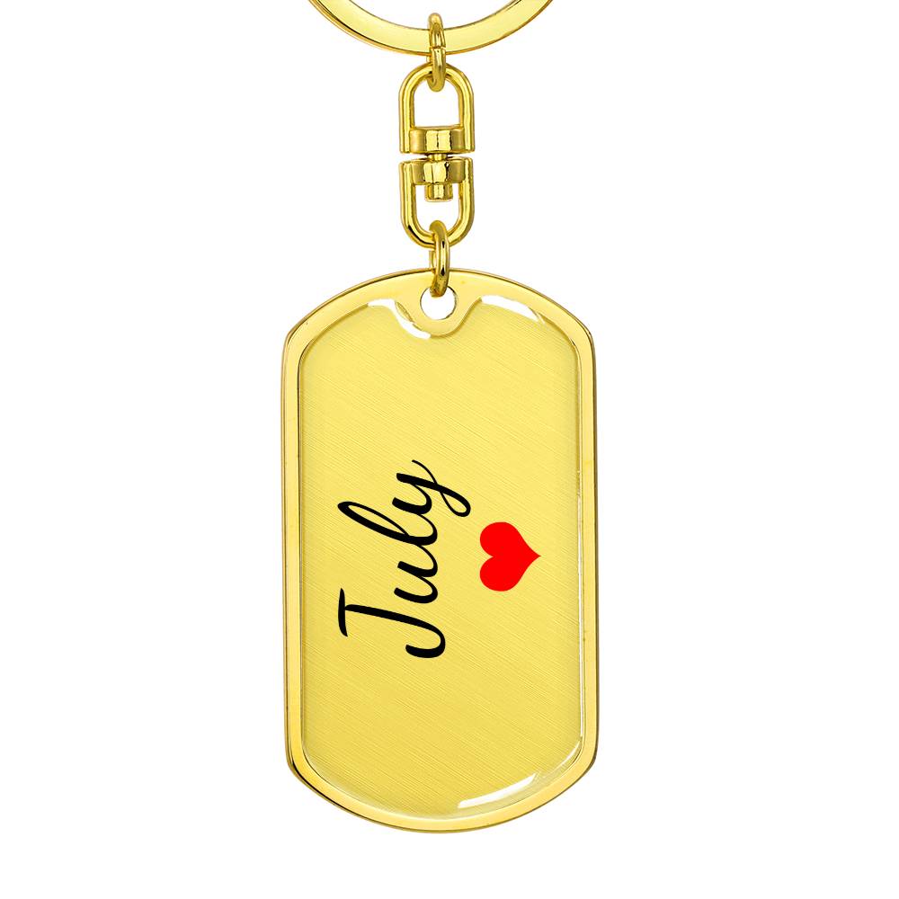 July Keychain – Custom Name Keychain for Women
