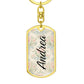 shineon dog keychain - floral with birthstone font 13