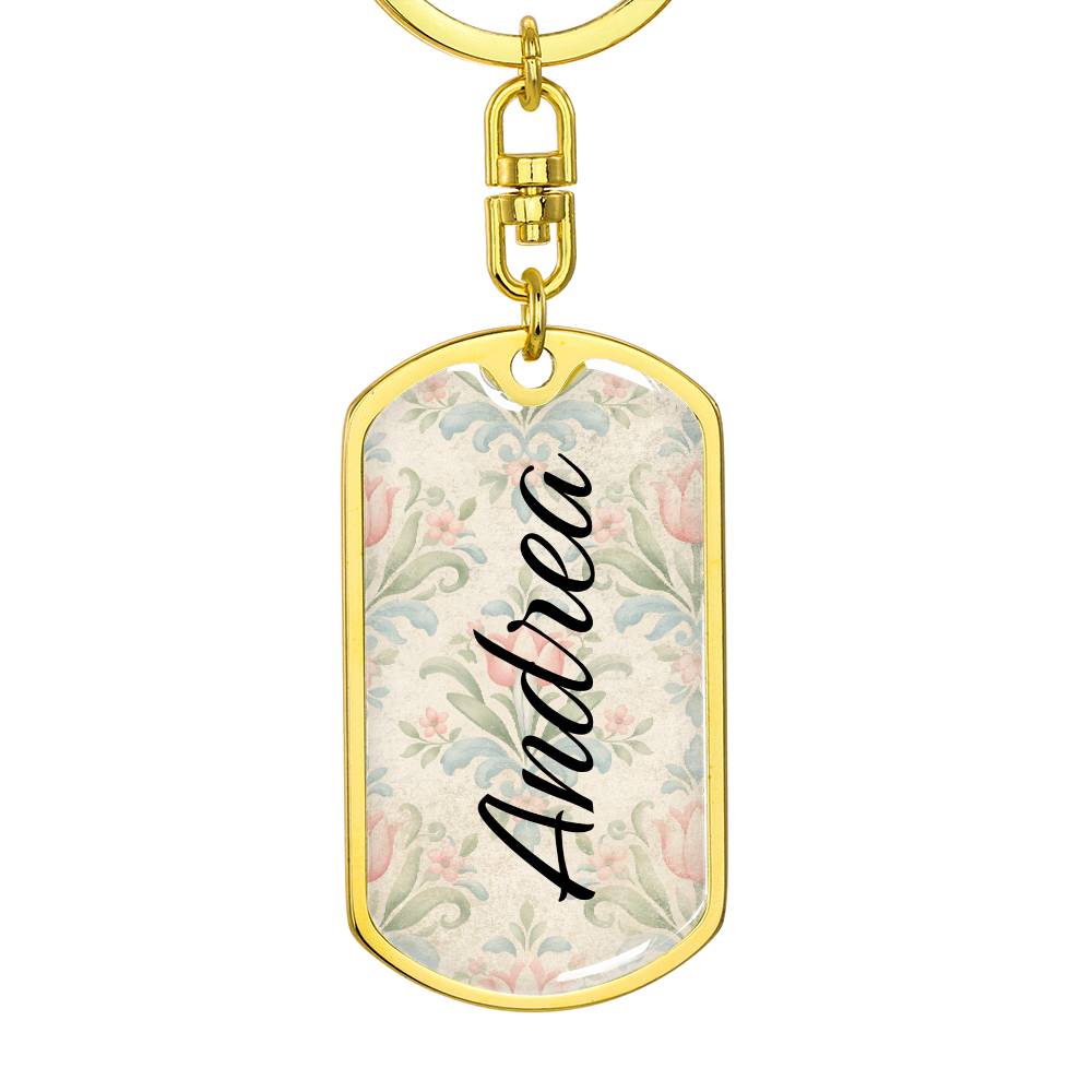 shineon dog keychain - floral with birthstone font 13
