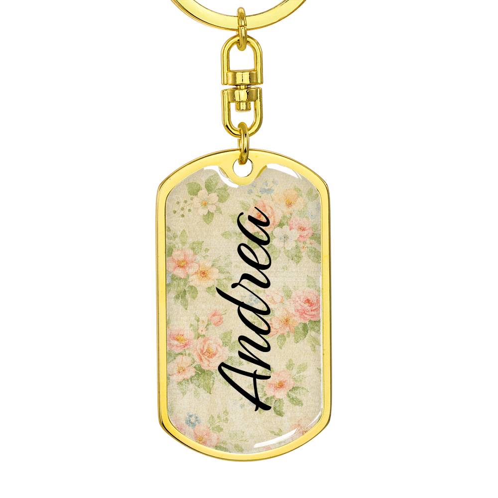 shineon dog keychain - floral with birthstone font 16