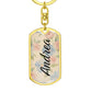 shineon dog keychain - floral with birthstone font 6