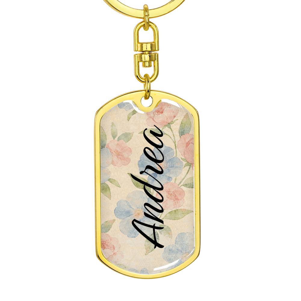 shineon dog keychain - floral with birthstone font 6
