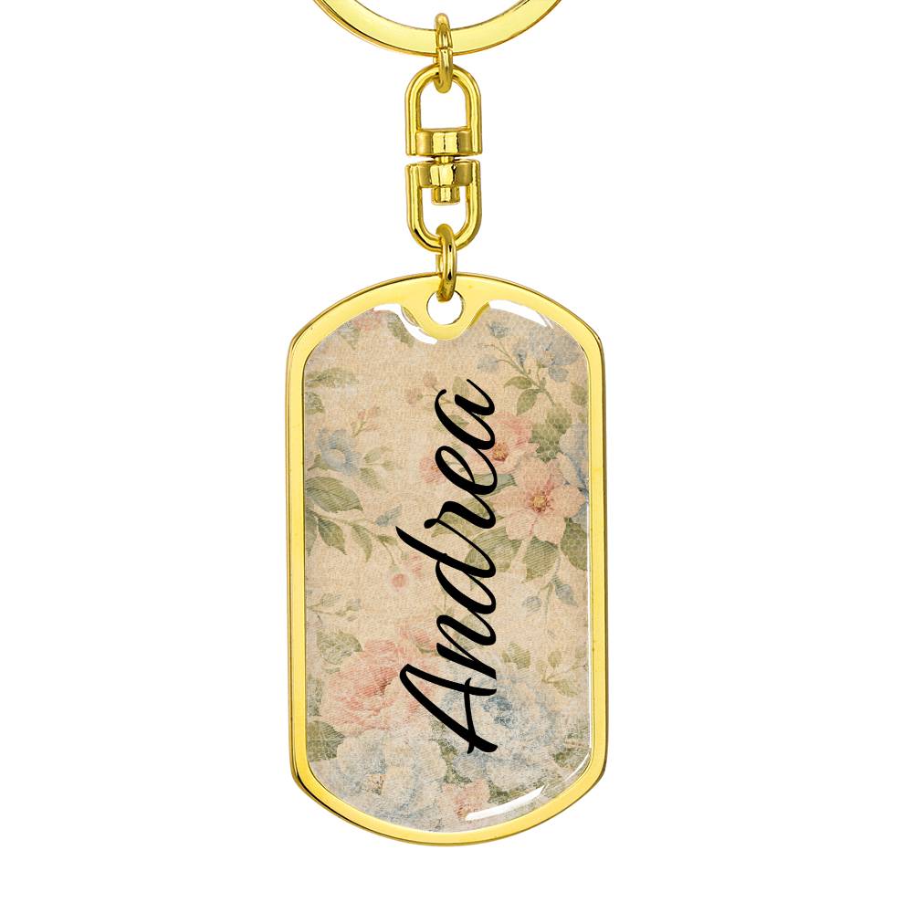 shineon dog keychain - floral with birthstone font 20
