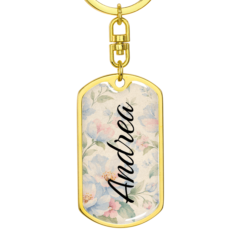 Personalized Floral Name Keychain - Custom Name Keychain for Women - Gift for Her