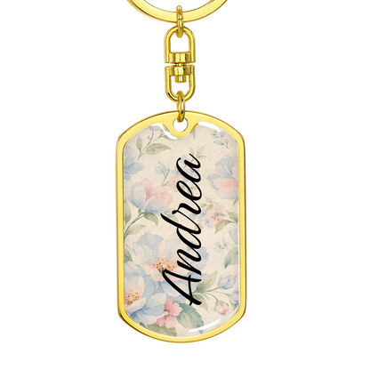 Personalized Floral Name Keychain - Custom Name Keychain for Women - Gift for Her